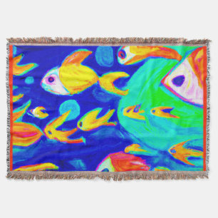 Couverture Peinture Motif De Poisson Colorée. Commandez dès m