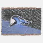 Couverture Peinture Nuthatch à poitrine blanche Art original (Devant)