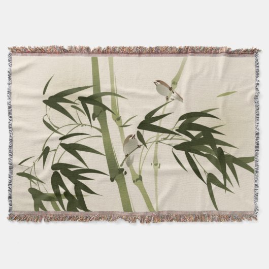 Couverture Peinture orientale de style, branches en bambou (Devant)