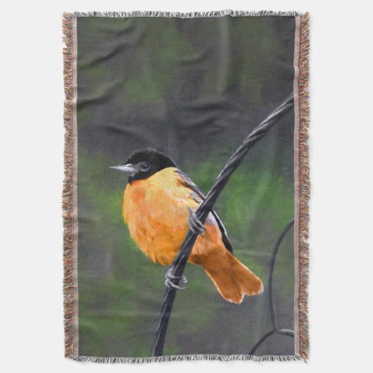 Couverture Peinture Oriole - Art Oiseau Original (devant Vertical)