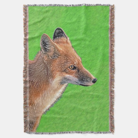 Couverture Peinture Red Fox - Art original de la faune (devant Vertical)