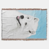 Couverture Peinture Samoyède - Art de chien original mignon (Devant)