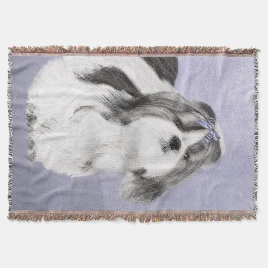 Couverture Peinture Shih Tzu - Cute Original Chien Art (Devant)