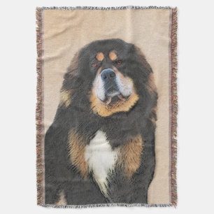 Couverture Peinture Tibétaine Mastiff - Joli art original chi