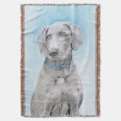 Couverture Peinture Weimaraner - Joli art original chien (devant Vertical)