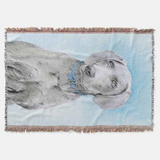 Couverture Peinture Weimaraner - Joli art original chien (Devant)