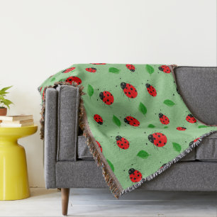 Couverture Pente de motif Enfants mignonne femme bug & green