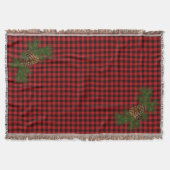 Couverture Pépecone rustique classique rouge noir plaid (Devant)