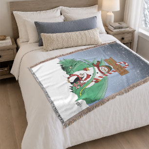 Couverture Père Noël Bonhomme de neige Dragon Manchot Noël