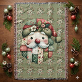 Couverture Père Noël Patchwork Fantaisiste Noël Folk