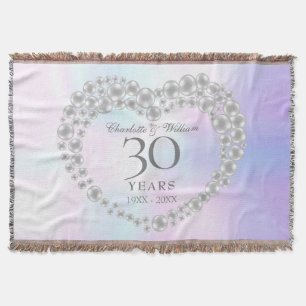 Couverture Perle Élégante Cœur 30e Anniversaire de Mariage