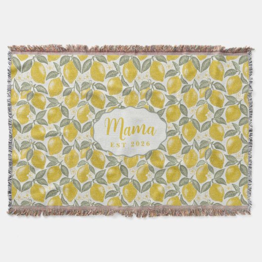 Couverture Personalized Mama Lemon Woven Throw Blanket (Devant)