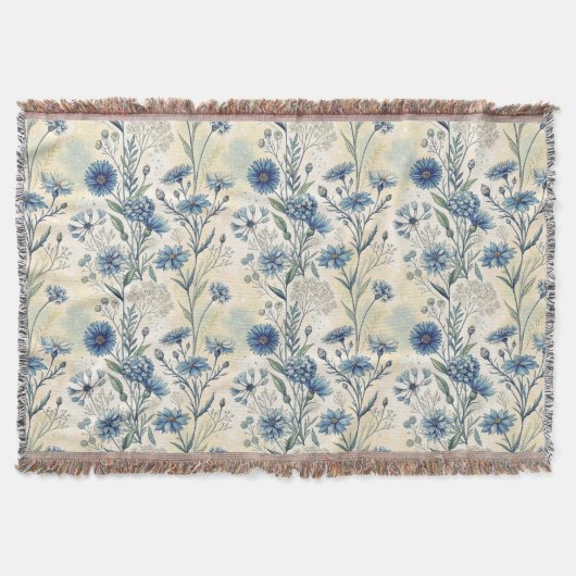 Couverture Personalized Name Blue Wildflowers (Devant)