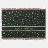 Couverture Personalized Pattern of green shamrocks with pearl (Devant)