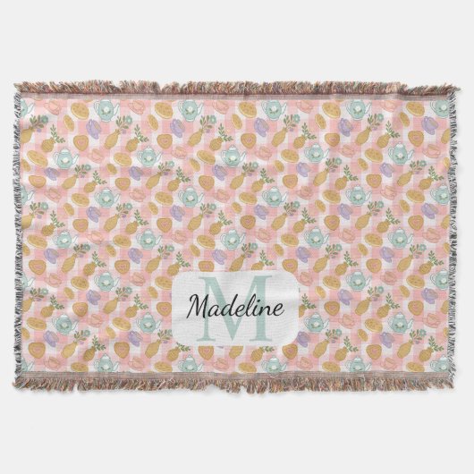 Couverture Personalized Tea & Baker Monogram Throw Blanket (Devant)