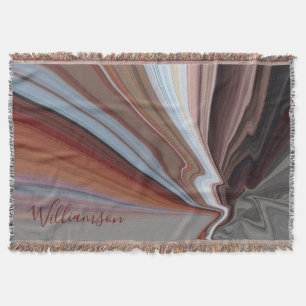 Couverture Personnalisé Bohème Marbre Aquarelle Automne Rayur