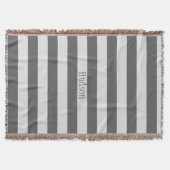Couverture Personnalisé moderne gris et blanc Motif rayé (Devant)