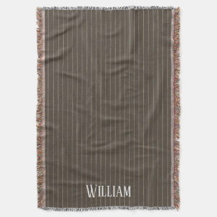 Couverture Personnalised brown retro pinstripes