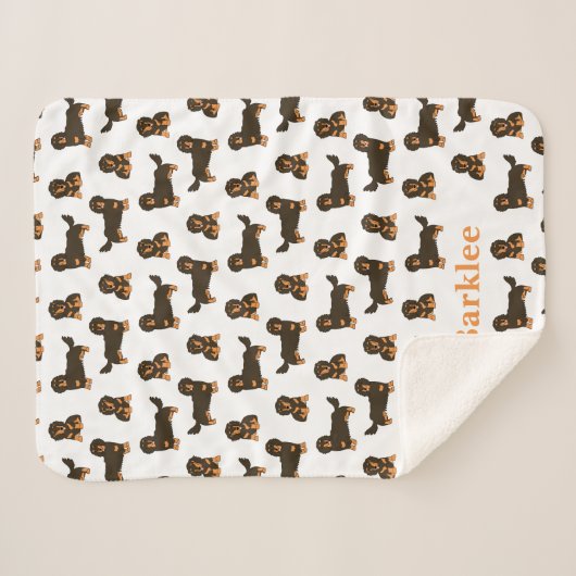 Couverture personnalisée à cheveux longs - Chien (Devant (Horizontal))