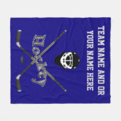 Couverture personnalisée d'hockey, votre TEXTE et (Devant (Horizontal))