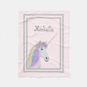 Couverture personnalisée florale de licorne de