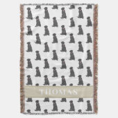 Couverture personnalisée Labrador noir rose et bla (devant Vertical)