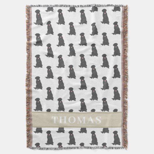 Couverture personnalisée Labrador noir rose et bla (devant Vertical)