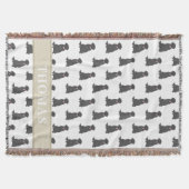 Couverture personnalisée Labrador noir rose et bla (Devant)