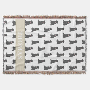 Couverture personnalisée Labrador noir rose et bla