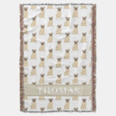 Couverture personnalisée pour bébé pug (devant Vertical)