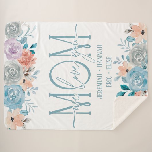 Couverture personnalisée pour maman aux fleurs bla (Devant (Horizontal))