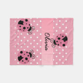 Couverture personnalisée rose d'ouatine de point (Devant (Horizontal))