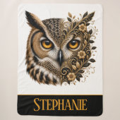 Couverture personnalisée Sherpa de hibou (Devant)