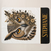 Couverture personnalisée Sherpa de hibou (Devant (Horizontal))