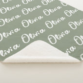 Couverture personnalisée Sherpa vert sauge pour Ma (3/4)