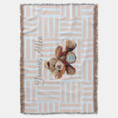 Couverture personnalisée, Teddy Bear Bleu et Brown (devant Vertical)