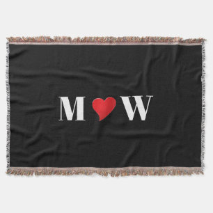 Couverture Personnaliser les initiales du couple A aime B cœu