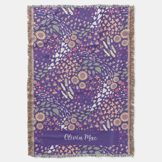 Couverture Personnaliser plaid violet fantaisiste (devant Vertical)