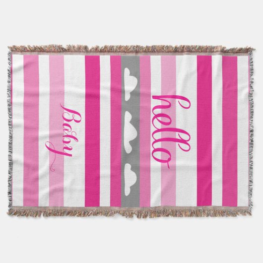 Couverture Personnalisez ce Hello mignon rose gris et blanc (Devant)