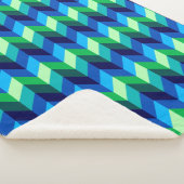 Couverture petite sherpa à chevrons ombrés bleu-ve (3/4)