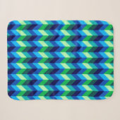 Couverture petite sherpa à chevrons ombrés bleu-ve (Devant (Horizontal))