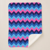 Couverture petite Sherpa bleu rose chevrons (Devant)
