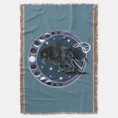 Couverture Phases de la lune corail Étoiles Bleu (devant Vertical)