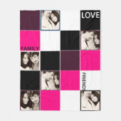 Couverture PHOTO personnalisée rose aubergine rose (Devant)