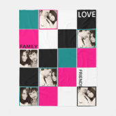 Couverture photo personnalisée rose Turquoise noir (Devant)