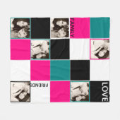 Couverture photo personnalisée rose Turquoise noir (Devant (Horizontal))