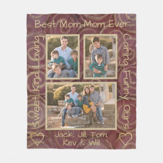 Couverture photo polaire "Gold Burgundy Swirl" (Devant)