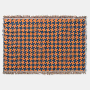 Couverture Pied-de-poule d'orange/marine