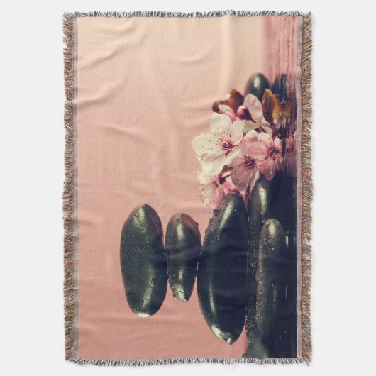Couverture Pierres Zen Noir Fleurs (devant Vertical)