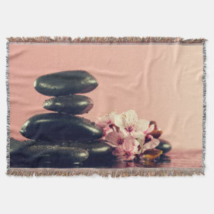 Couverture Pierres Zen Noires Fleurs